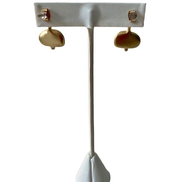 Lucky Brand Light Sea Foam Green(pearly) & Matte Gold Toned Oval Drop Earrings. - Picture 10 of 10